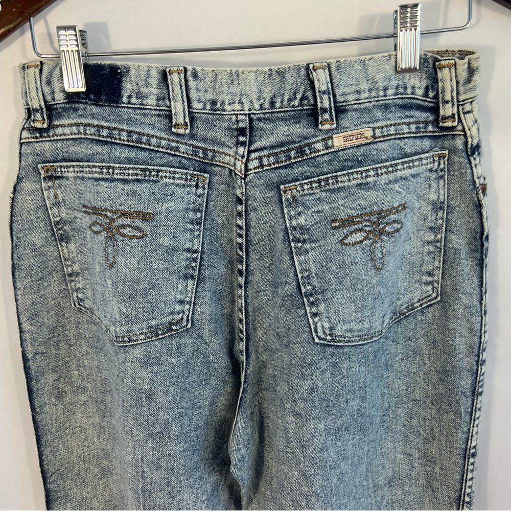 Vintage Sheplers Jeans High Waist Size 32 Womens Stone Wash Blue - Picture 5 of 5
